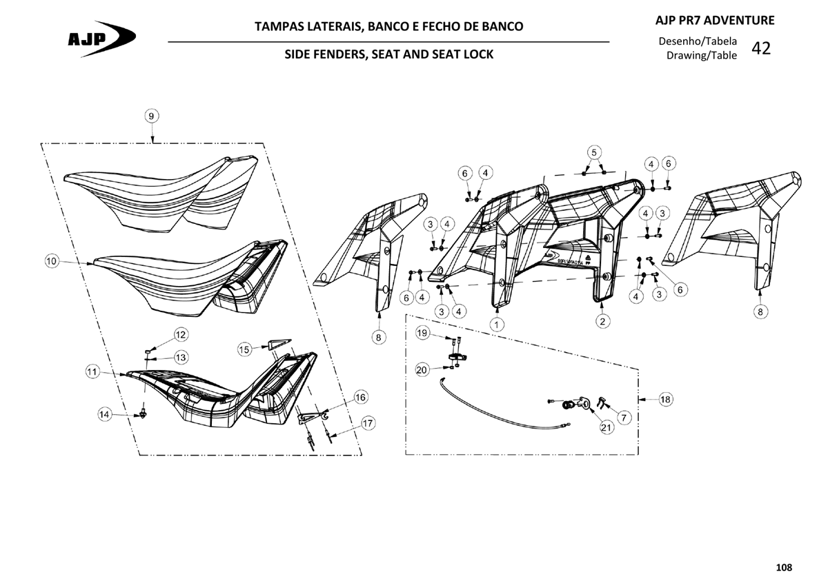SIDE PANELS, SEAT AND SEAT LOCK - 25