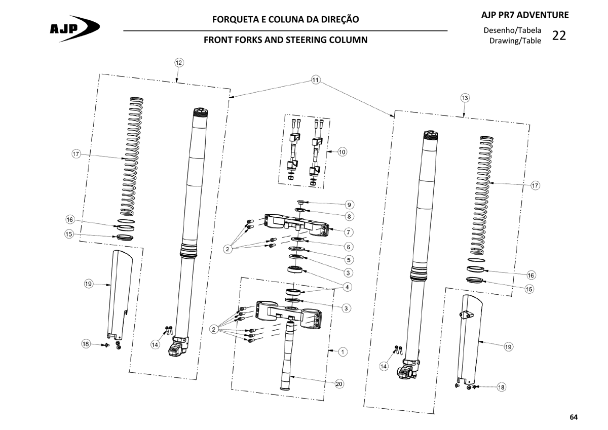 FRONT FORK AND STEERING COLUMN - 25