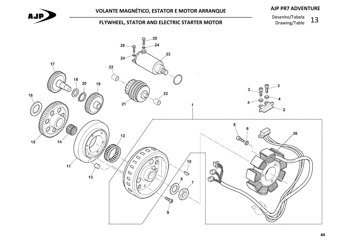 FLYWHEEL, STATOR AND STARTER MOTOR - 25