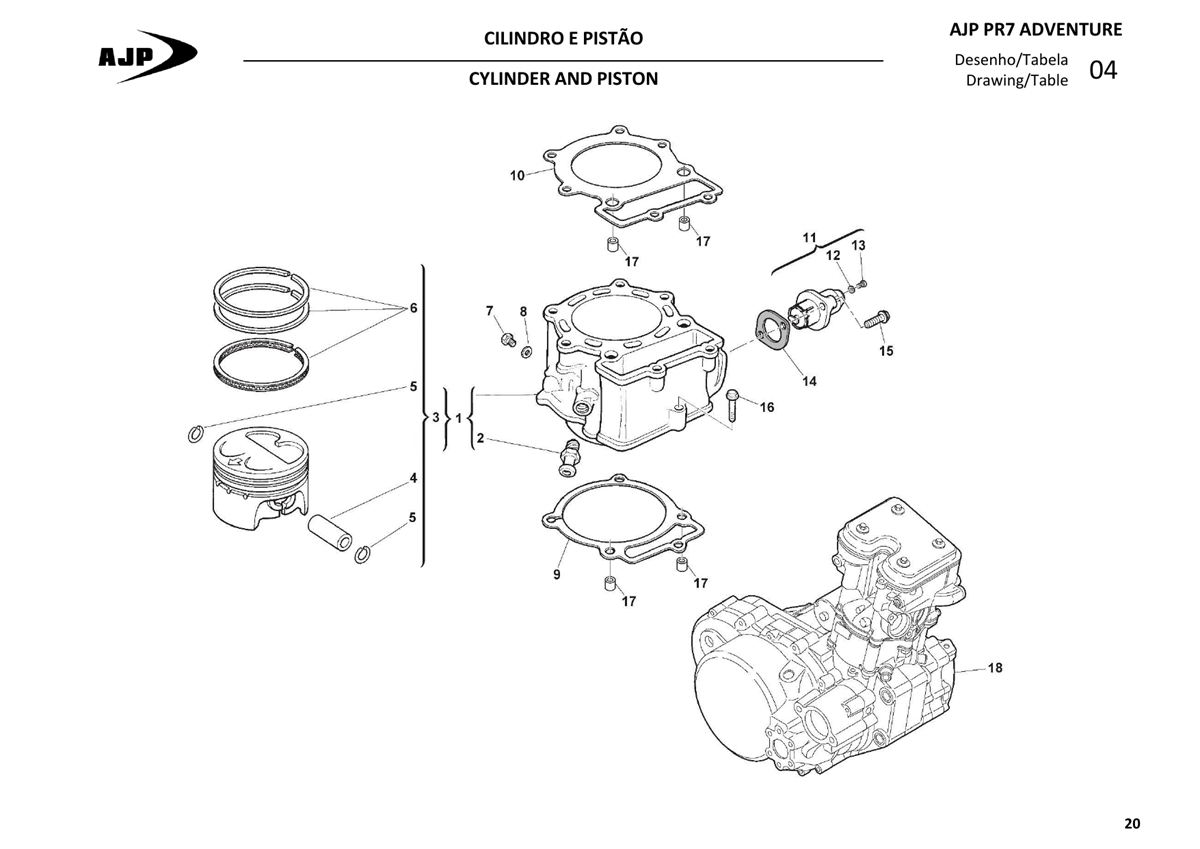 CYLINDER AND PISTON